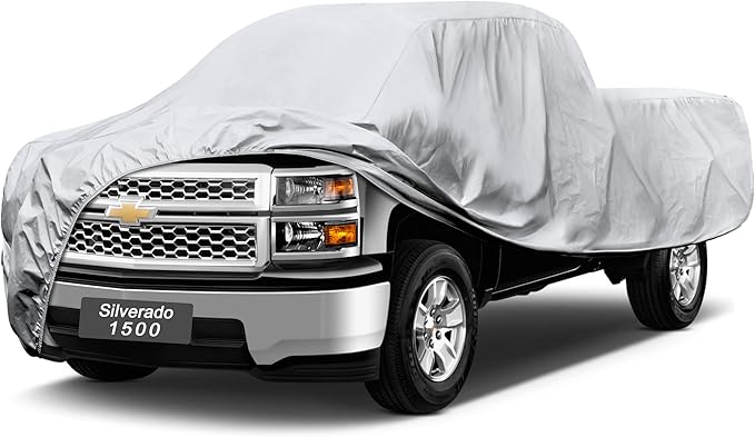 Pickup Truck Cover - Waterproof All Weather, 6 Layer Heavy Duty, Universal Fit Ford F150, Chevy Silverado, GMC Sierra, Dodge Ram 1500 Extended/SuperCrew Cab (Up to 248 inch)