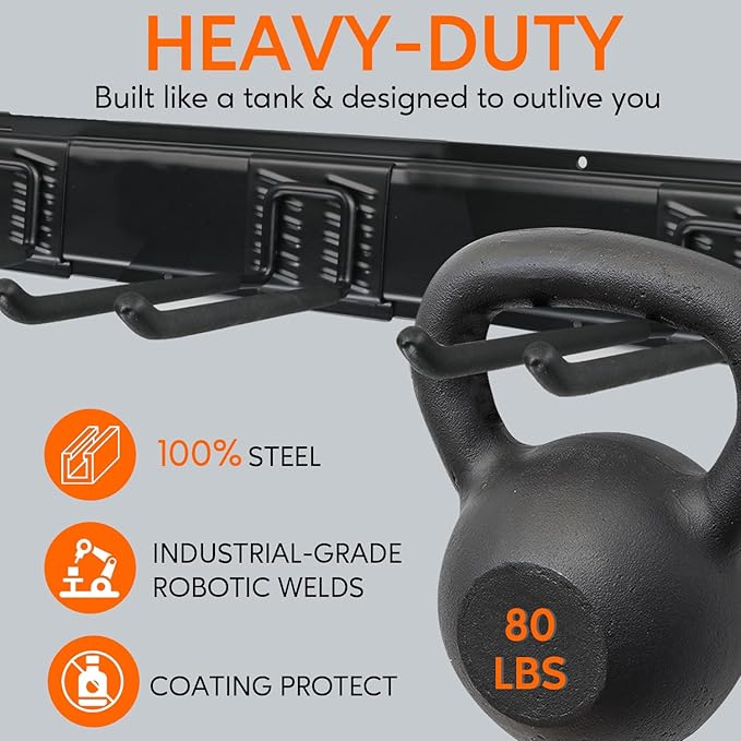 Garage Hooks Heavy Duty Tool Organizer (4 Pack) 12.4" Wall Mount Hanger Rack Garage Storage Utility Hooks for Hanging Car Tires, Ladders, Chairs, Hoses, Power Tool, Bulk Items, Ropes, etc.