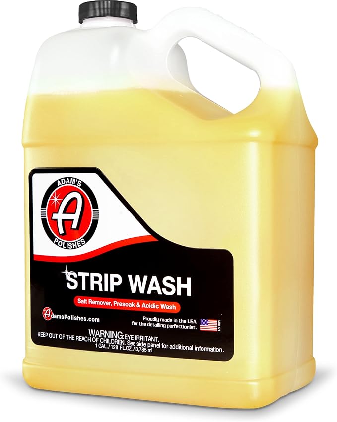 Adam's Polishes Strip Car Wash Soap (Gallon) - Sealant & Car Wax Remover Shampoo Salt Remover, Presoak, & Acidic Wash | Thick Suds For Use In Car Cleaning Kit, Foam Cannon, Foam Gun