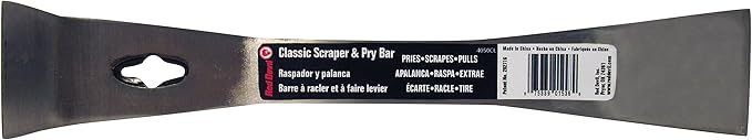 Red Devil 4050CL Classic Scrape & Pry Bar - Heavy-Duty Multi-Purpose Tool, Hardened Steel Construction, Dual Chisel Edges