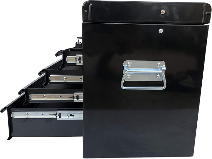 Workington Portable Metal Tool Chest with 6 Drawers, 24" 6-Drawer Tool Chest Cabinet with Ball Bearing Drawer Slides, Steel Tool Storage Box Organizer 4005 Black