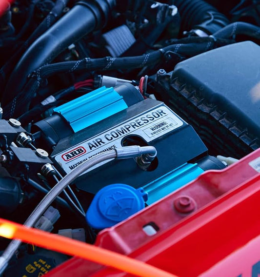 ARB CKMTA12 '12V' On-Board Twin High Performance Air Compressor, Ideal for Air Lockers Locking Differentials, Tire Inflator, Air Horn, Air Tools and Pneumatic Tools.