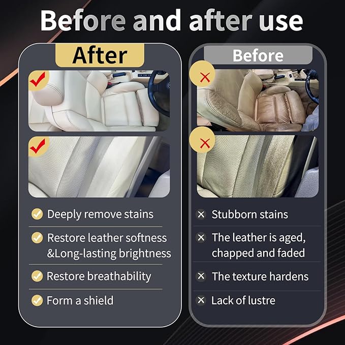 Leather Cleaner for Couches, Boots, Chairs, Bags, Purses & Auto Interior with Microfiber Towel Included,Safe for Car, Home, Office, & More,Neutral and Mild Leather Cleaner That is Not Harsh on Hands