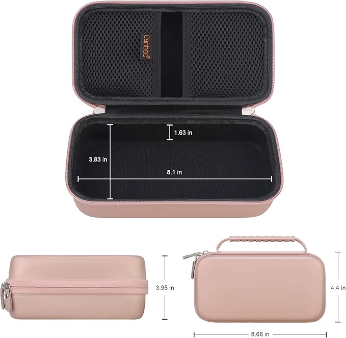 Canboc Carrying Case for Halo Bolt Portable Car Jump Starter 58830/57720/44400 mWh, Halo Bolt ACDC Max 55500 mWh Phone Charger, Mesh Bag for Jumper Cable, AC Wall Charger, Charge,Rose Gold