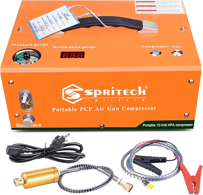 PCP Air Compressor,Auto-shutoff 4500Psi/30Mpa Oil/Water-Free Set-pressure Air Gun and Paintball Tank Pump with Water/Oil Separator,Built-in Power Adapter(110V AC or 12V Car Battery)