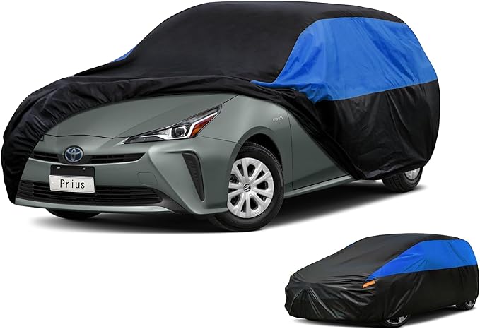 Toyota Car Cover Custom Fit Toyota Prius Prime Waterproof All Weather, Lightweight Full Exterior Cover for Automobiles Outdoor Sun UV Rain Dust Snow Wind Protection.
