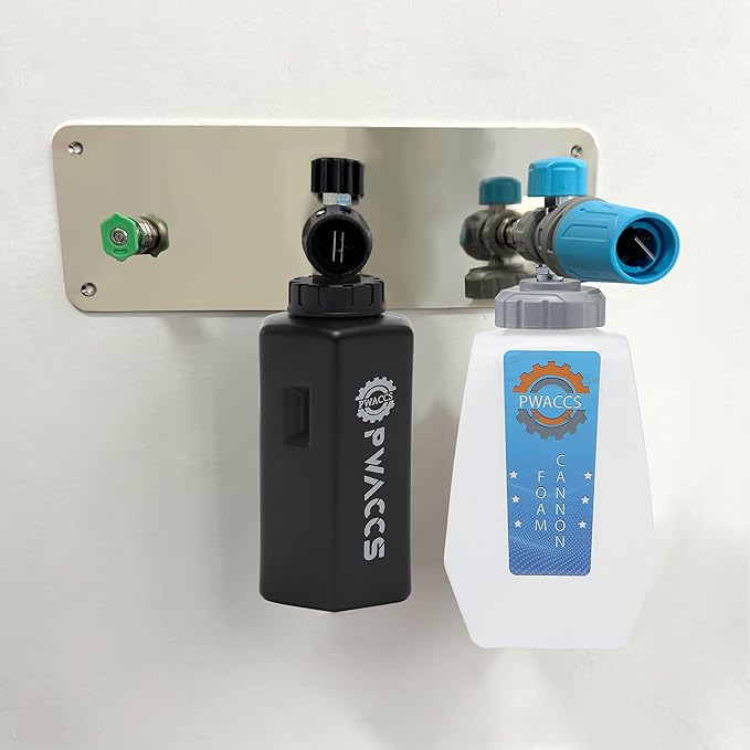 PWACCS Foam Cannon Holder - Pressure Washer Nozzle Tip Holder, Wall Mountable Foam Cannon Holder Pressure Washer Accessories Storage Rack - Stainless Steel Construction Fit 1/4" Quick Connector