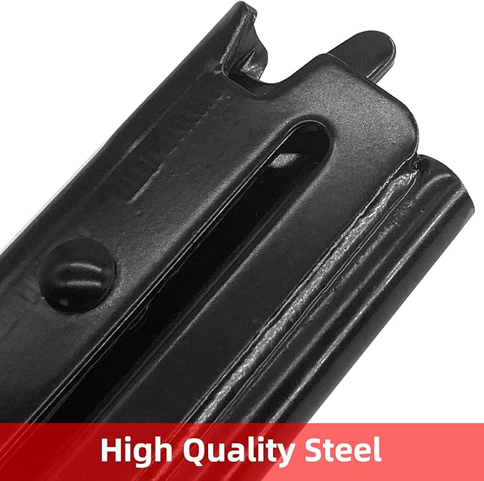 6PCS E Track J Hooks Heavy Duty E Track X Track Steel Hanger, Spring Fitting E Track Accessories for Enclosed Trailer, Cargo Van,Semi-Trucks Trailer,Black