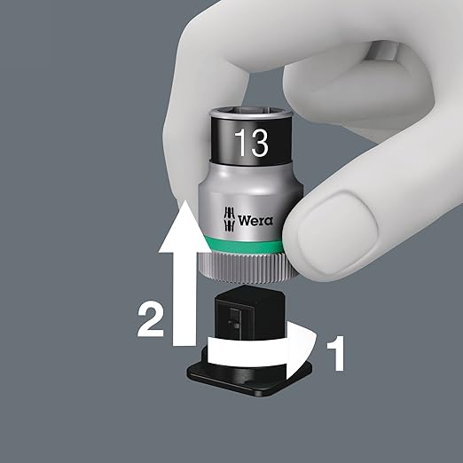WERA 05004090001 8006 SC 1 Zyklop Hybrid Ratchet Set, 1/2" Drive, Metric, 13 Pieces