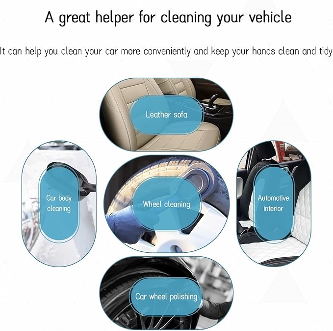 Tire Shine Applicator Brush, High-Density Sponge Tire Dressing Applicator Pad with Long Handle, Multipurpose Curved Auto Tire Detailing Tool, Vehicle Cleaning Waxing Accessory