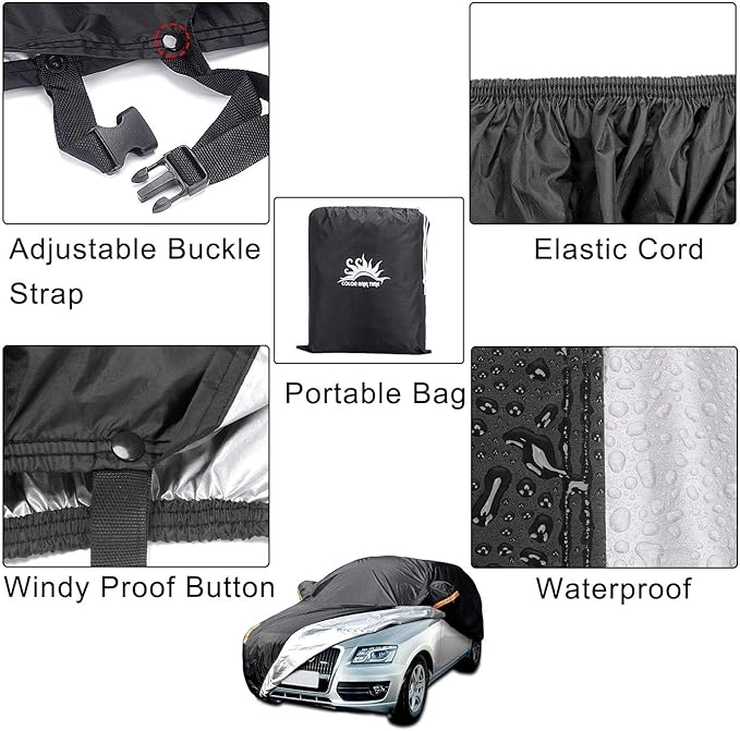 UV Protection Car Cover Windproof Dustproof Scratch Resistant Outdoor Universal Full Car Covers for Hatchback