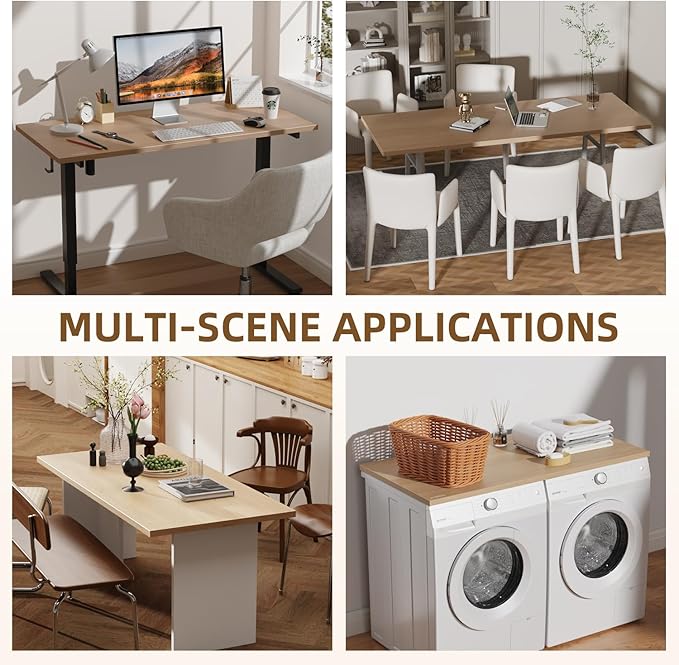 Universal Solid One-Piece Wood Table Top, 55"x28"x1" Workbench Top - Rectangular Particle Board for Standing Desk, Home Office Desk Countertop DlY, Washer Dryer, Coffee, Bar Tabletop