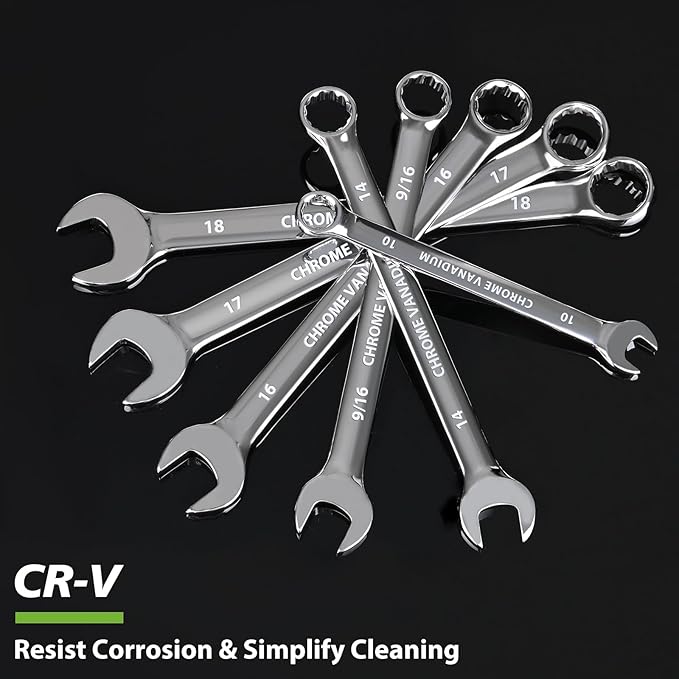19mm Wrench, Industrial Grade Spanner, Combination Wrenches Metric with 12-Point Box End, 15-Degree Offset, 19mm Wrenches Chrome Vanadium Steel Mirror Polished