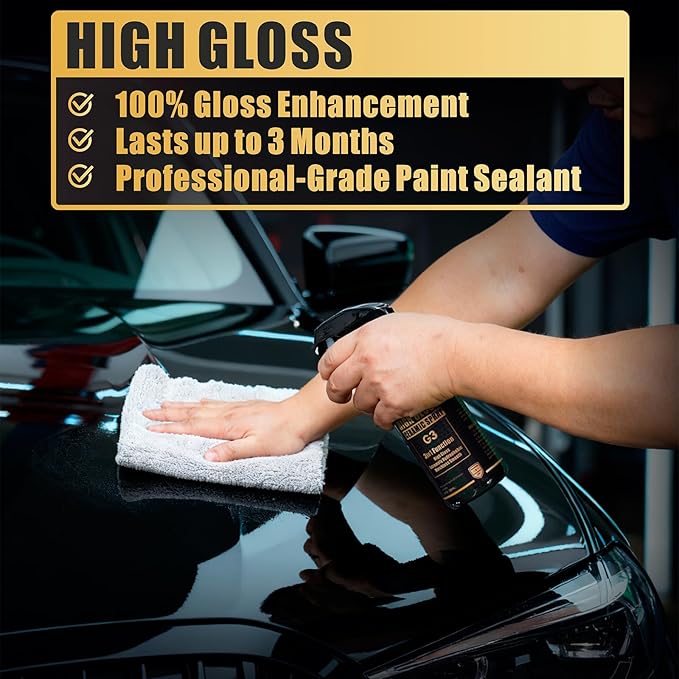 Ceramic Coating Selant Spary for Cars - 20 oz High Gloss & Shine Ceramic Spray Coating with Towels for Extremely Hydrophobic and Unmatched Slickness (2Pack)