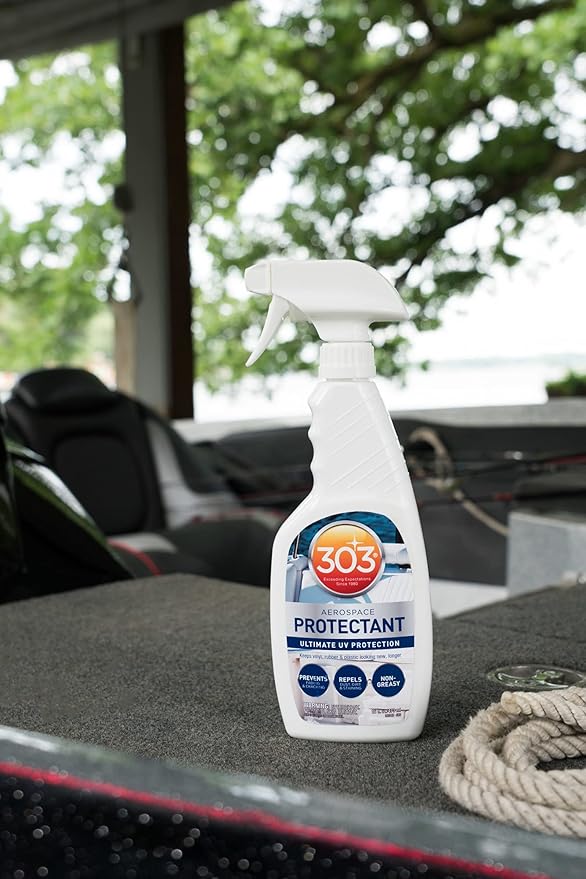 303 Products Marine Aerospace Protectant Spray – UV Protection, Repels Dust, Dirt, & Staining, Matte Finish, Restores Like-New Appearance, Outdoor Patio & Boat Cleaning Supplies 16 Fl. Oz.