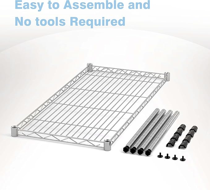 1-Tier Wire Shelf Rack,30" Wx14 Dx17 H,Single Metal Shelves Rack,Height Adjustable Metal Wire Shelving Unit and Storage for Kitchen,Cabinet,Countertop,Under-Sink,Closet,Pantry,Studio