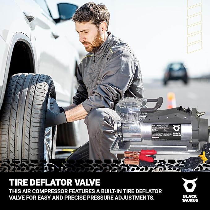 Tire Inflator Portable Air Compressor, 12V Air Compressor / 24V 150 PSI for Car, Truck & 4x4 – Dual Motor Heavy Duty Air Compressor for Car Tires, Tire Inflator with Gauge, Long Air Hose