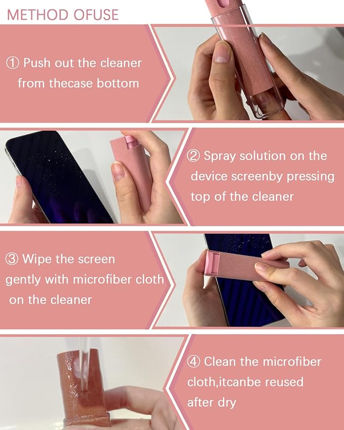 Touchscreen Mist Cleaner Screen Cleaner Spray Bottle Tool Screen Cleaner for iPhone iPad AirPods Eyeglasses Smartphones Tablet Versatile Cleaners Essentials (2 Units)