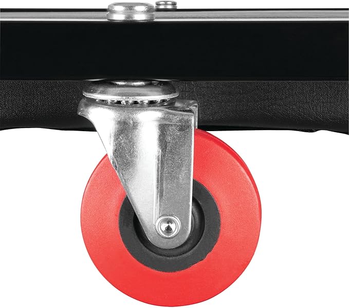 Performance Tool W85015 36-Inch x 17-Inch Low Profile 6 Swivel Caster Automotive Creeper with Padded Headrest,Black
