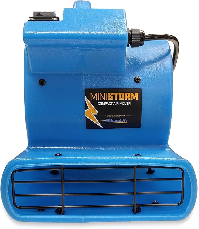 BlueDri Mini Storm 1/12 HP Mini Air Mover Carpet Dryer Floor Squirrel Cage Blower Fan for Home Floors and Carpets, Blue (SA-MI-BL)
