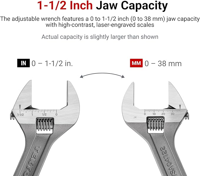TEKTON Adjustable Wrench Set, 2-Piece (6, 9 in.) - 1-1/2 in. Jaw Capacity | WSA90000
