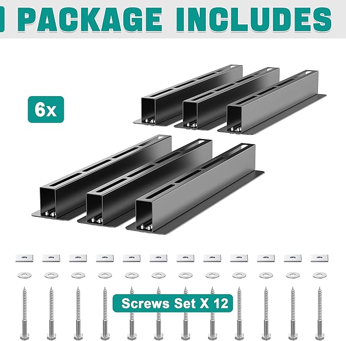 EVERHANGER Ceiling Storage Rack, Heavy Duty Overhead Storage Rack for Garage, Adjustable Ceiling Bin Storage System, 6 Sets for 5 Bins, 16 Inch
