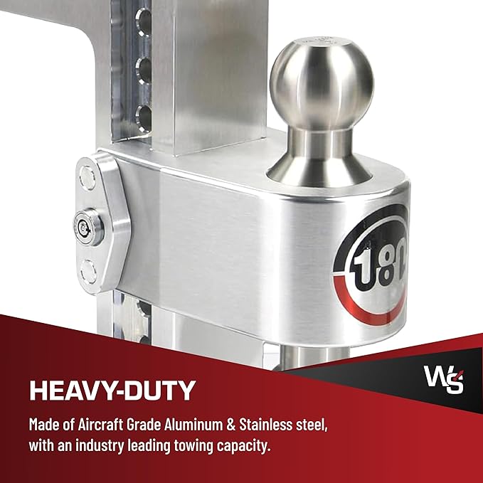Weigh Safe Adjustable Trailer Hitch Ball Mount - 8" Adjustable Drop Hitch for 3" Receiver - Premium Heavy Duty Aluminum Trailer Tow Hitch w/ Stainless Steel Tow Balls (2" & 2 5/16") - 21,000 GTW