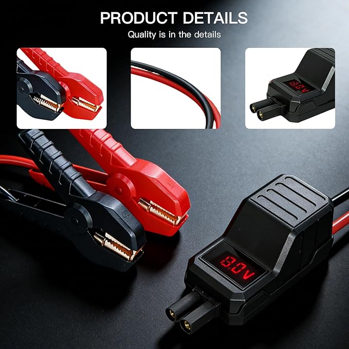MEGAWISE Smart Jump Starter Cable | Heavy-Duty Battery Booster Clamp with Safety Protection & LED Indicator | Compatible with MEGAWISE and other brand Jump Starter Unit