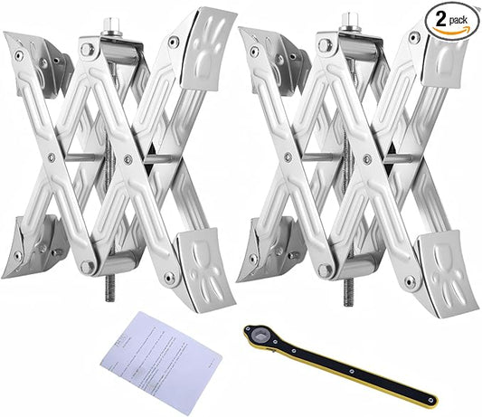 X-Shaped RV Wheel Chock Fit 4.13” to 13.4” Camper Wheel Chock Stabilizer Scissor with Accessories Pair for Travel Trailer, Heavy Duty Tire Wheel Chock Scissor Locking X Chock, 2Pack