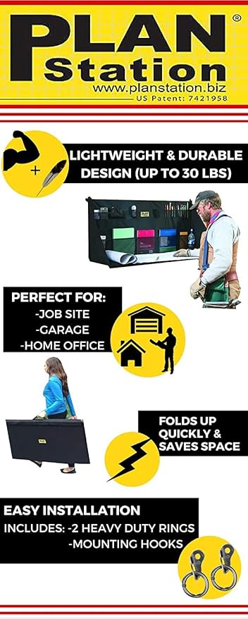 Mini Portable Standing Desk, Workbench, Work Station, Storage for Jobsite, Garage, Office, Shop, Hanging Work Surface, Black (WS3700)