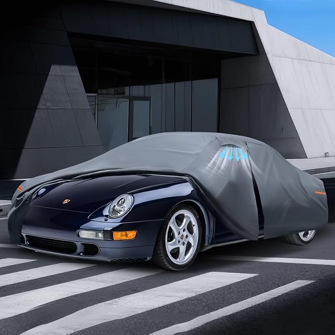 2026 Upgrade Car Cover for Coupe Sports Sedan Waterproof All Weather, Universal Fit Audi TT, BMW Z4, Porsche 718 Boxster Cayman, Nissan Versa/240SX, Subaru BRZ, Mazda RX-8, Toyota Supra etc.