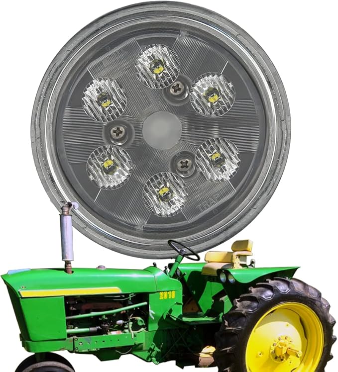Round 18W Agriculture LED Work Light,Par 36 LED Light Replace 4410, 4411 Sealed Beam, Tractor LED Compatible with Allis Chalmers Ford International John Deere Case Tractor Flood 12V