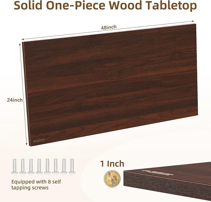 Universal Solid One-Piece Wood Table Top, 48"x24"x1" Workbench Top - Rectangular Particle Board for Standing Desk, Home Office Desk Countertop DlY, Washer Dryer, Coffee, Bar Tabletop