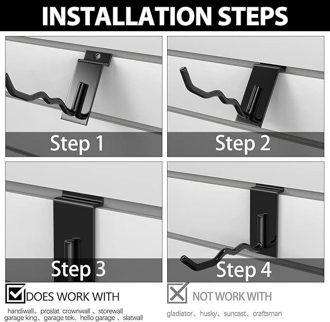 3-H Wave Slatwall Hooks,Heavy Duty Wave Shape Holds 3 Items,Natural Separation & Easy Access,Extra Large Thick Backplate(3.35×1.38 x 0.08 Steel),Compatible with Standard/Proslat/Crownwall Slatwall