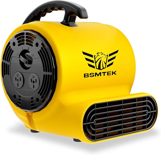 Air Mover Blower Fan, Industrial 1/3HP 1200CFM Monster Floor Blower Carpet Dryers - 3 Speeds Switch, 4 Adjustable Angles, 10FT Long Cord, Stackable - 2025 Upgraded