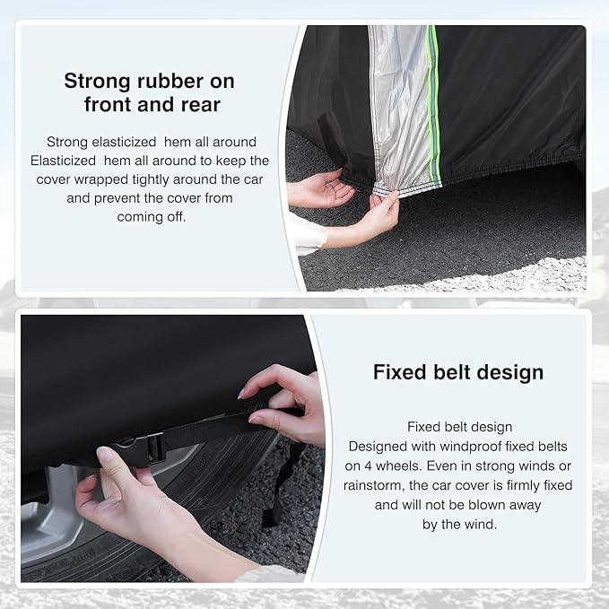 Cartist Car Cover for Nissan Sentra 2000-2025 2026 Outdoor All Weather Full Car Cover for Sentra Waterproof Anti UV with Zipper & Reflective Safety Strips