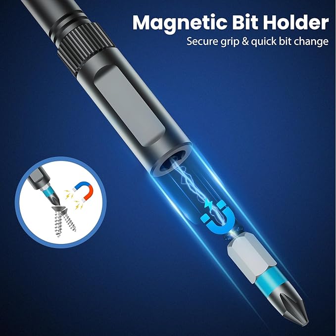 Ratcheting Screwdriver Set, 24-in-1 Multi-Bit Driver with 6.2° Fine Tooth Ratcheting Gear, S2 Steel Bits, Extended Lever Handle, Magnetic Tips, Compact Tool Kit for Home Repair & DIY