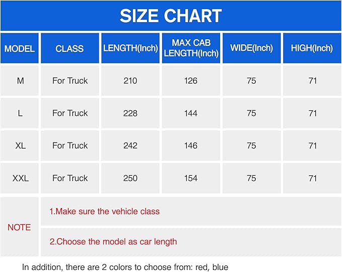 Truck Cover Waterproof All Weather for Automobiles, 6 Layers Outdoor Full Exterior Cover Rain Sun UV Snowproof Protection (Length Up to 228 inch)