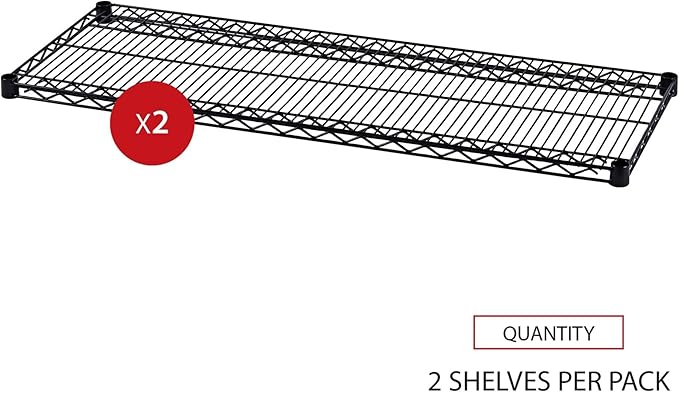 Alera ALE Industrial Wire Shelving Extra Wire Shelves, 48w x 18d, Black (Case of 2 Shelves)
