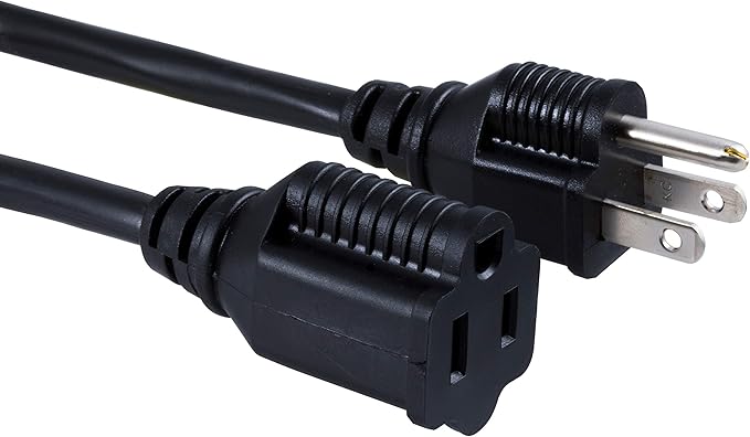 UltraPro Outdoor Extension Cord, 15 Ft, Heavy Duty, UL Certified 3 Prong, 16 AWG 125 VAC Outdoor, Multipurpose Long, 2 pack, Black, 46865