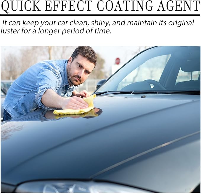 Magic Gem Nano Hydrophobic Ceramic Car Coating Spray, Quick Effect Coating Agent, All-in-One Spray for Quick Cleaning, Polishing & Protection, Waterless Wash & Wax, 16 fl oz