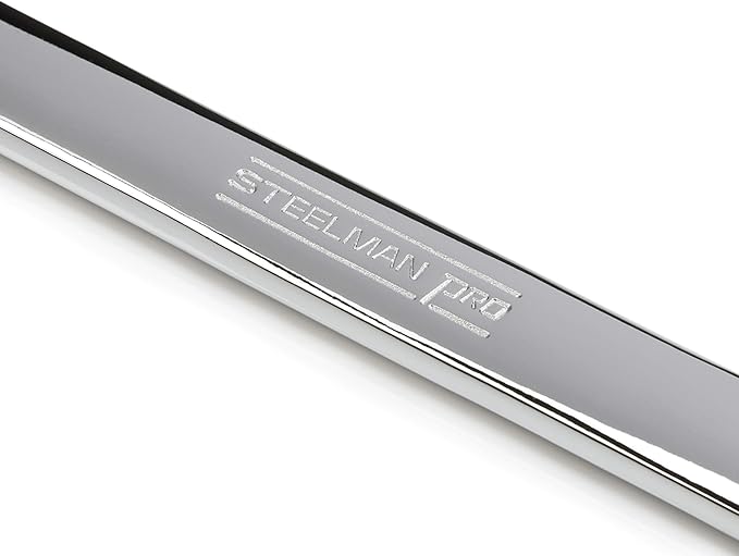 Steelman Pro 13-Piece SAE 6-Point Combination Wrench Set, 1/4, 5/16, 3/8, 7/16, 1/2, 9/16, 5/8, 11/16, 3/4, 13/16, 7/8, 15/16, and 1-inch Sizes, Full Polish Chrome