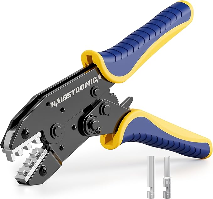 haisstronica Crimping Tool for Solar Connectors - AWG 14 12 10 Ratchet Wire Crimper Tool