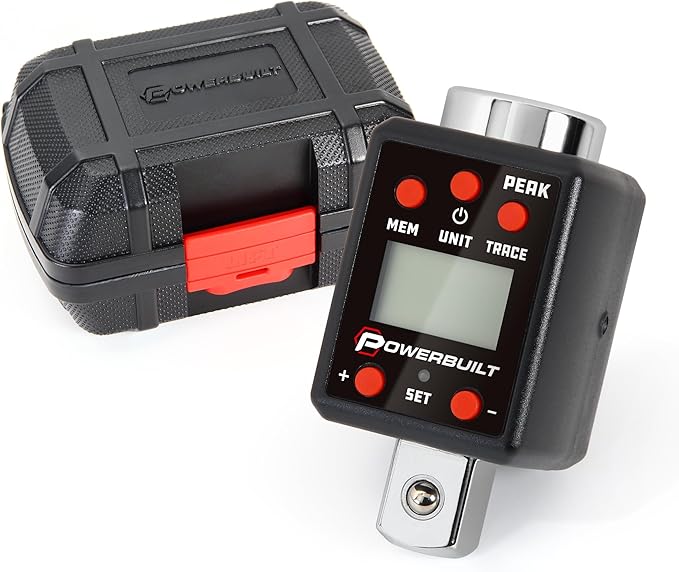 Powerbuilt 3/4-Inch Drive Digital Torque Adapter, 147.5-737.5 Ft-Lb and 200-1000 Nm, Alert Signals Torque Setting, Electronic Torque Wrench Converter with Digital Display, ±2% Accuracy - 940994
