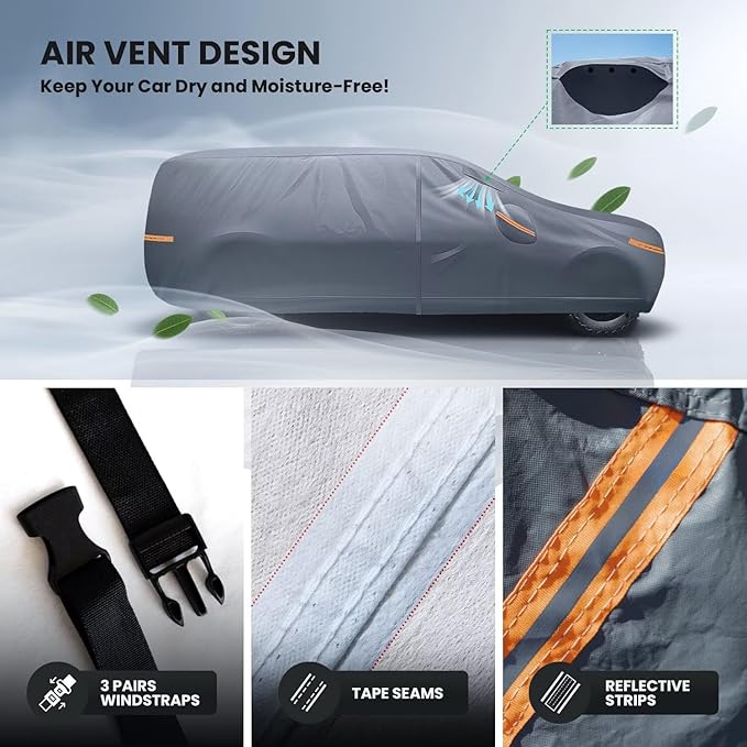 2026 Upgrade Truck Cover Waterproof All Weater - See Vehicle Size Chart - Heavy Duty Outdoor Truck Pickup Cover for Chevrolet Colorado, Toyota Tacoma/Tundra etc. Length up to 220 inch.