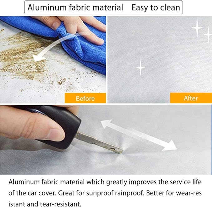 Half Car Cover with Cotton All Weather Car Body Covers Outdoor Indoor for All Season Waterproof Dustproof UV Resistant Snowproof Universal (Pickup (Crew Cab))
