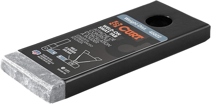 CURT 45822 Weld-On Anti-Sway Trailer Hitch Bar, 5/8-Inch Ball Hole, RAW