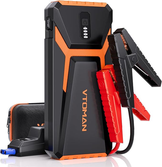 VTOMAN V10 3500A Jump Starter, Portable Car Starter (9.5L Gas,7.5L Diesel Engine) 12V Lithium Jump Box, Auto Battery Booster Power Pack, Car Battery Charger Jumper Starter with Type C Quick Charge