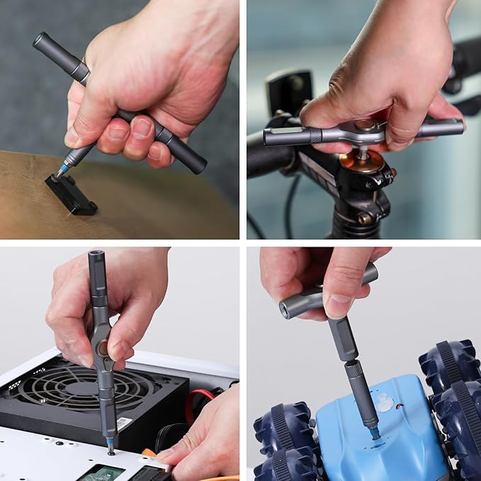 24 in 1 Magnetic Screwdriver Set, DIY Ratchet Mini Removable Self-Assembly Precision Screwdriver Tool Kit, Magnetic DIY Precision Tool Kit with Variety Head Styles for PC/Mobile/Watch/Bicycle