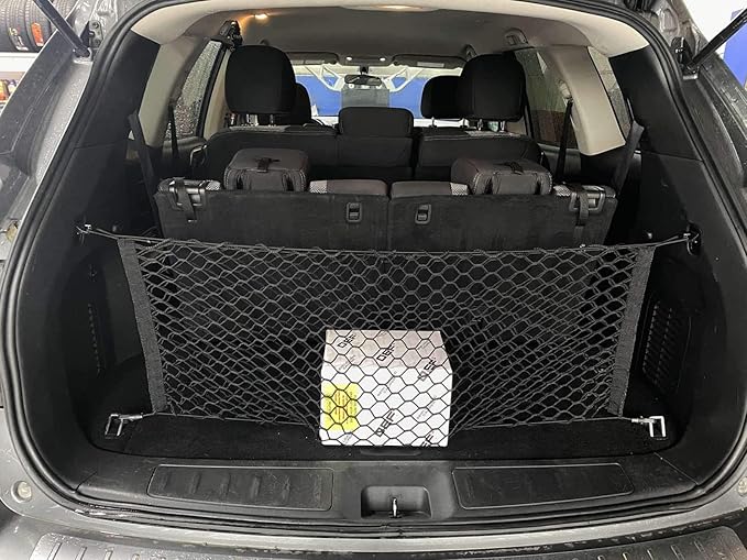Envelope Style Automotive Elastic Trunk Mesh Cargo Net for Nissan Pathfinder 2013-2025 - Premium Trunk Organizer and Storage - Luggage Net for SUV - Best Car Organizer for Nissan Pathfinder